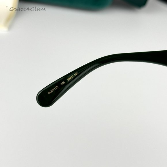 Gucci Woman Sunglasses Black Green Grey Gradient Oversized GG0713S 006 NEW - Picture 5 of 7